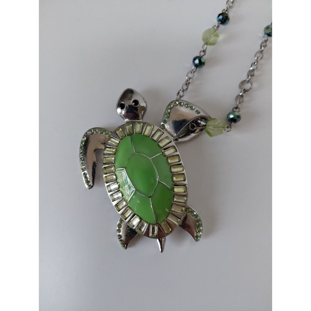 Tanya Creations Sea Turtle‎ Beaded Chain Pendant Necklace Unique NEW